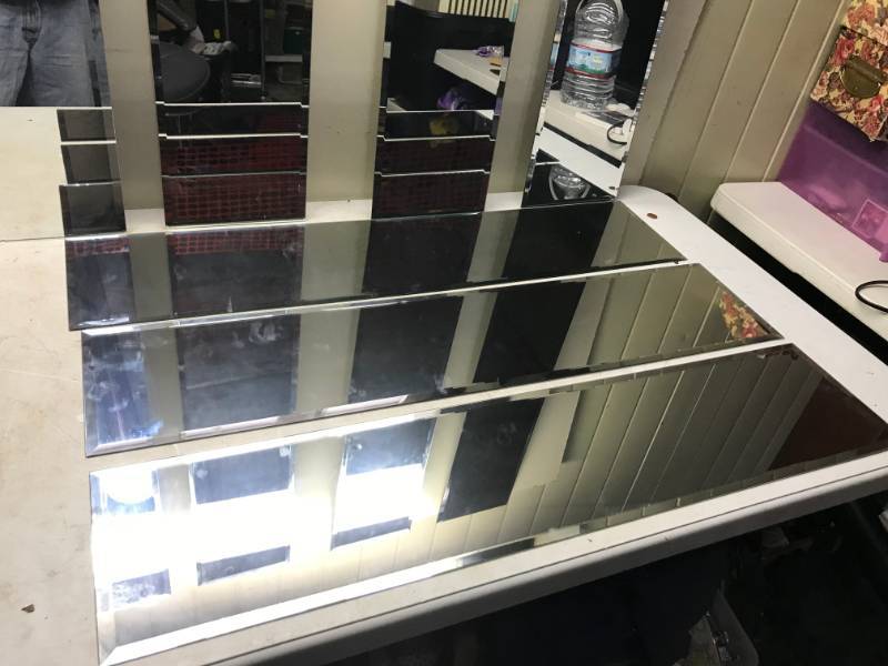 lot 13 image: Lot Of Seven Mirror Strips, Each One Is 3 Foot Long