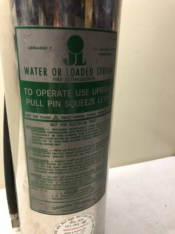 lot 37 image: Vintage Chrome Grenadier Water Or Loaded Steam Fire Extinguisher