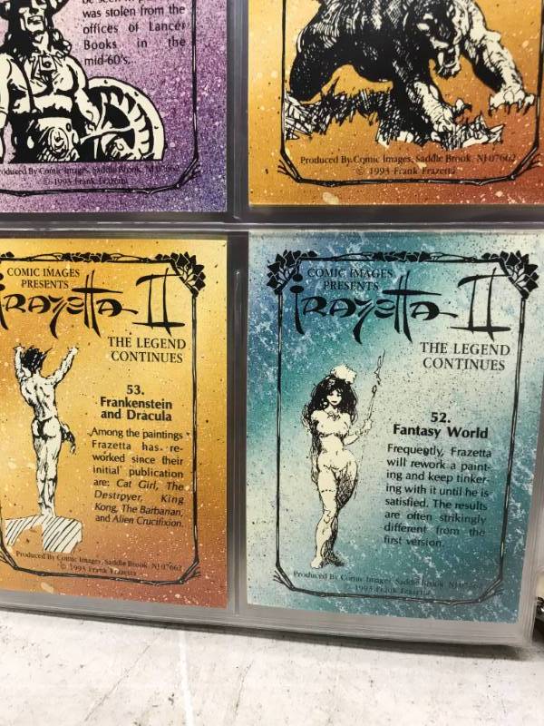 lot 58 image: Frank Frazetta Fantasy Collector Comic Cards, Complete Set