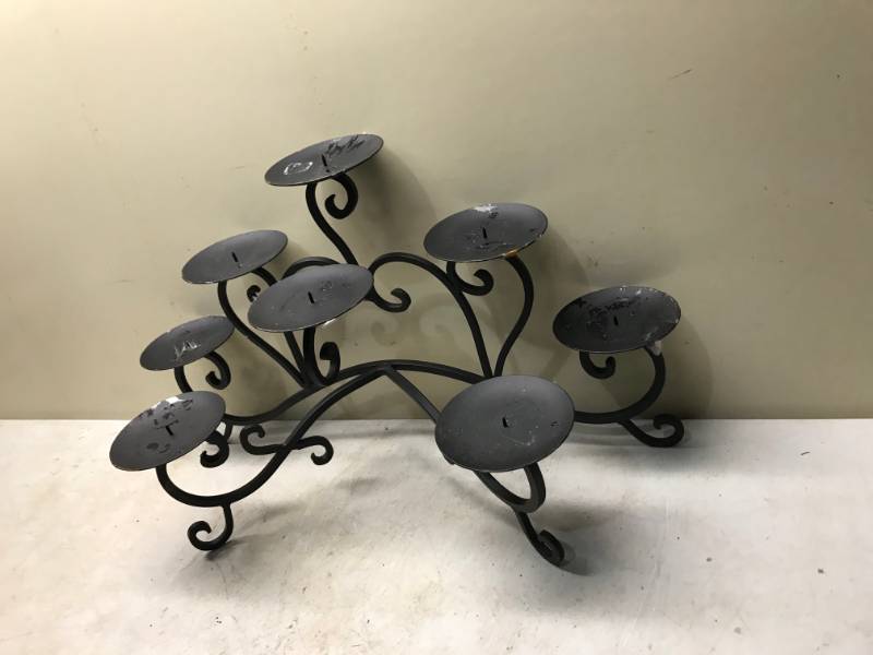 lot 75 image: Wrought Iron Candle Holder, Some Tape Marks On It