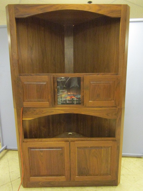 Solid Wood Corner Media Cabinet With Fireplace Contemporary