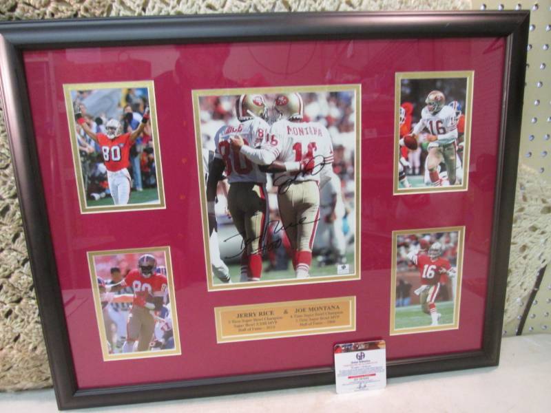 lot 5 image: Autographed Framed Jerry Rice & Joe...