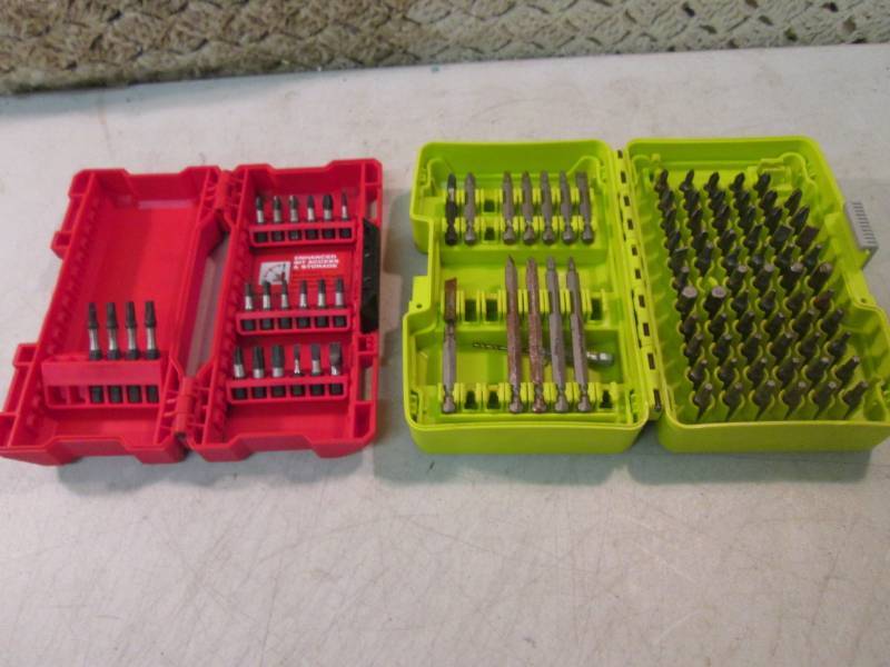 lot 43 image: Sets of Driver Bits Ryobi Milwaukee...