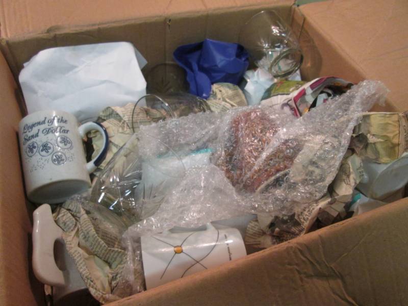 lot 97 image: Box Full of Cups and Glasses  D-4...