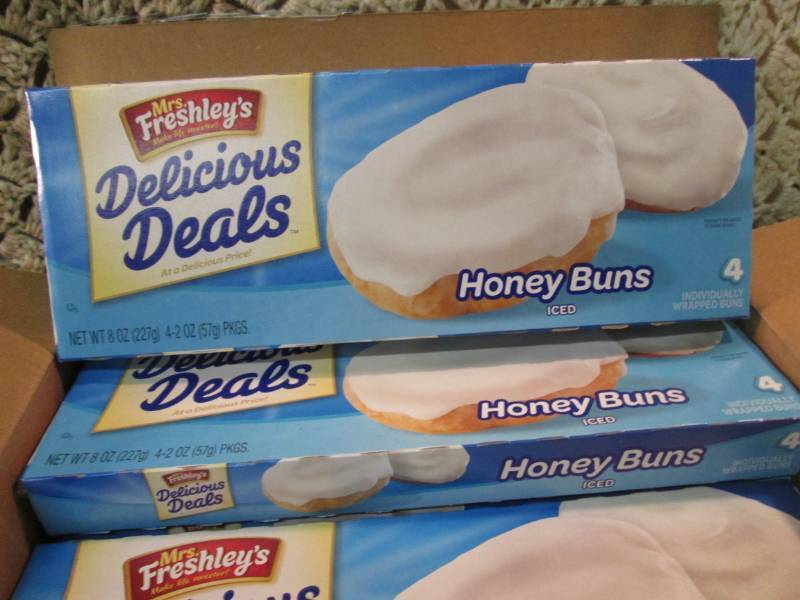 lot 184 image: 2 Cases of Iced Honey Buns 16 Boxes...