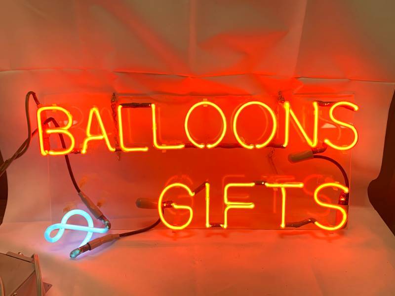 lot 5 image: Balloon & Gifts Neon Sign 12 x 27 High