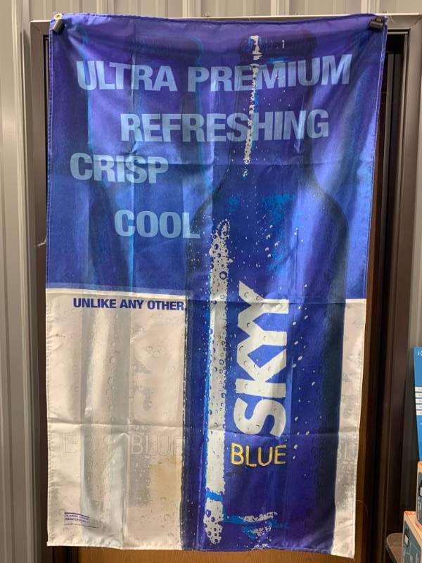 lot 38 image: Sky Blue Vodka Silky Banner 34 x 56