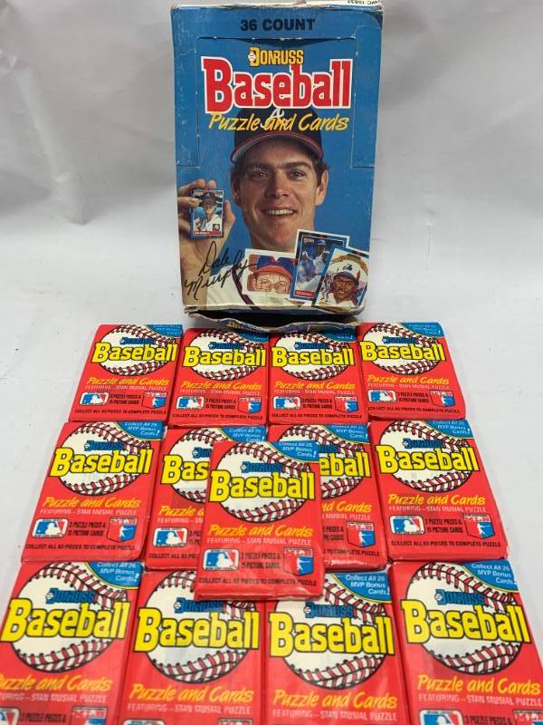 lot 58 image: 13 Packs of Unopened Topps Baseball Cards from 1988
