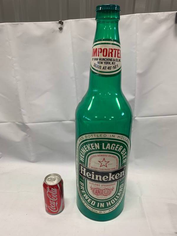 lot 64 image: 2 Foot Tall Heineken Plastic Bottle