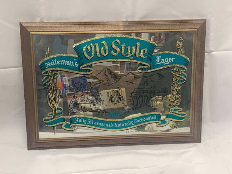 Vtg 1984 Heileman's OLD STYLE 3D LIGHTED BEER Bar Sign "Duke" 17  X 24