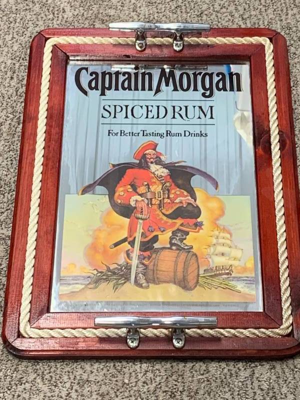 lot 88 image: Vintage Captain Morgan Spiced Rum Rope Mirror