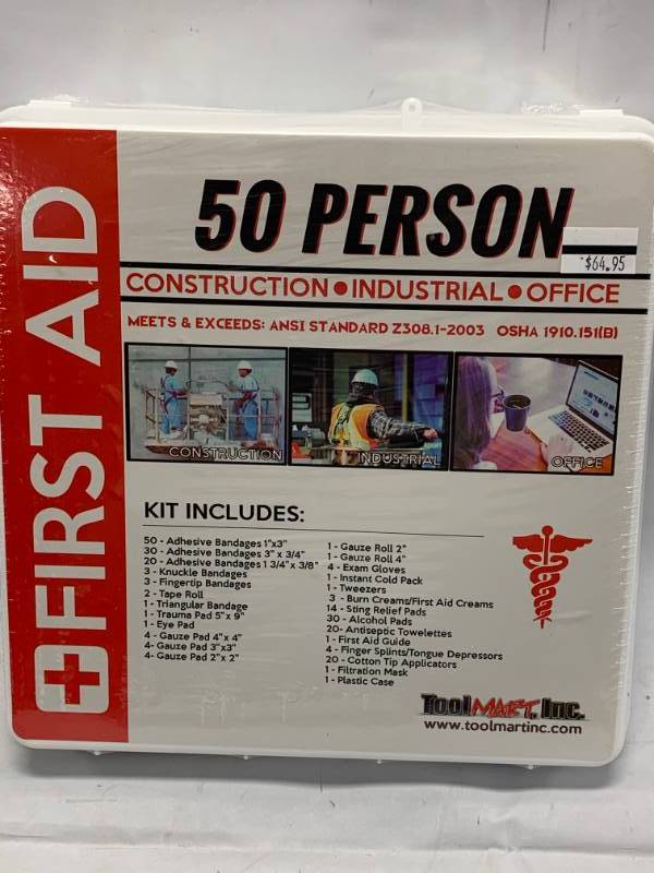 lot 91 image: New 50 Person First Aid Kit $69 Retail
