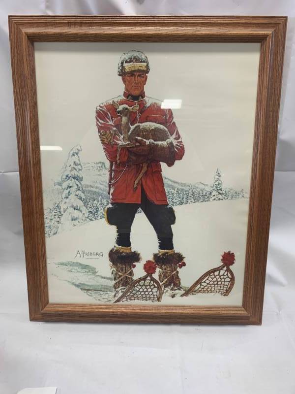 lot 97 image: Vintage Framed A. Friberg Picture 19 x 23
