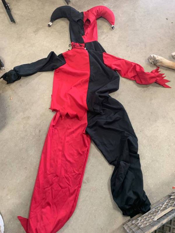 lot 100 image: 2 Piece Jester Halloween Costume Childs Large