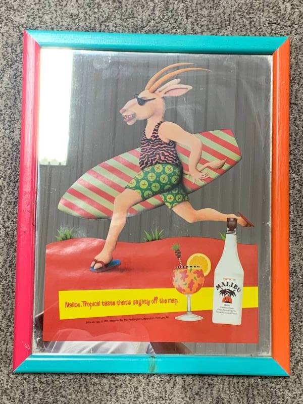 lot 112 image: 1991 Malibu Rum Bar Mirror