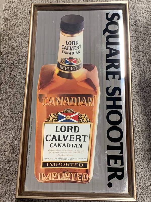 lot 113 image: Vintage Lord Calvert Canadian Framed Mirror RARE