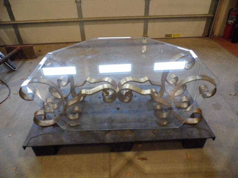 lot 12 image: Metal  Glass Coffee Table