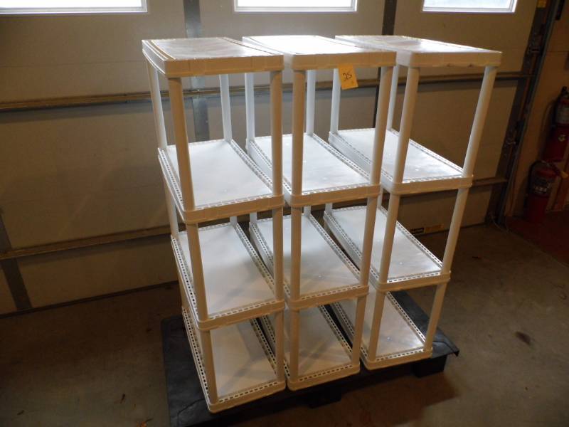 lot 25 image: Lot of 3 White Shelves