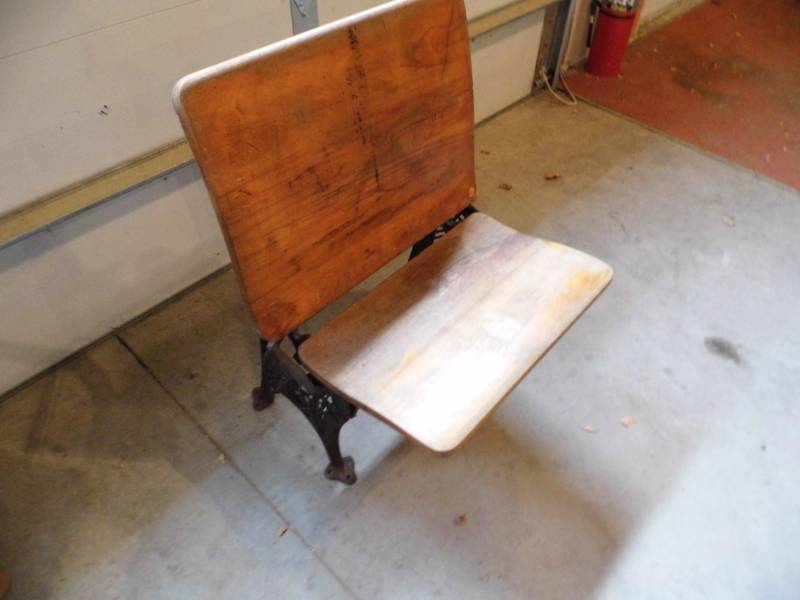 lot 36 image: Antique School Desk Seat