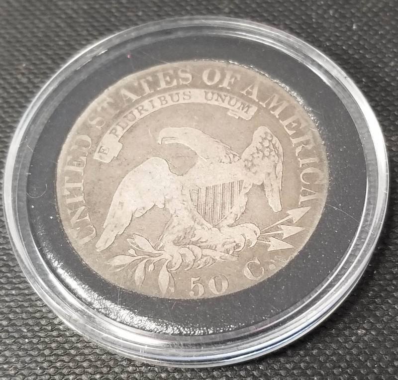 1824 US BUST SILVER HALF DOLLAR IN AIRTITE