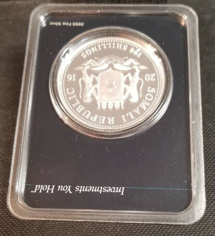 2016 SOMALIA ELEPHANT 1 TROY OZ. .999 FINE SILVER SEALED