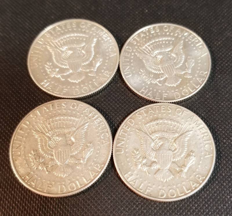 GROUP OF 4 KENNEDY 40% SILVER HALF DOLLARS