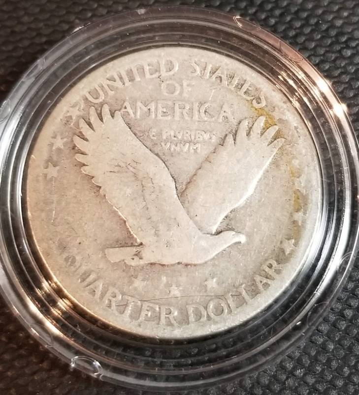 1928 STANDING LIBERTY SILVER QUARTER IN AIRTITE