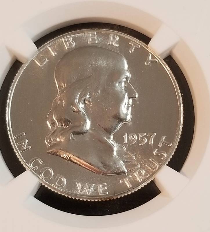 1957 PROOF FRANKLIN HALF DOLLAR PF67 NGC