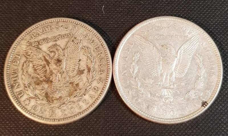 2 MORGAN SILVER DOLLARS 1921-D 1921-S