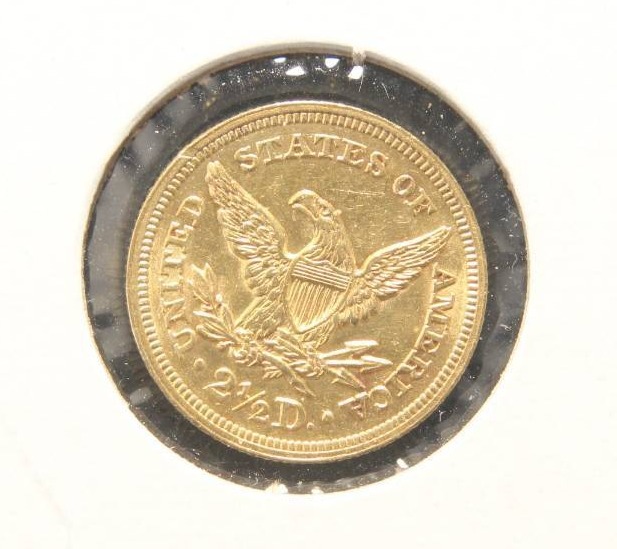 1857 US GOLD $2.50 LIBERTY BU-UNC HIGH GRADE COIN