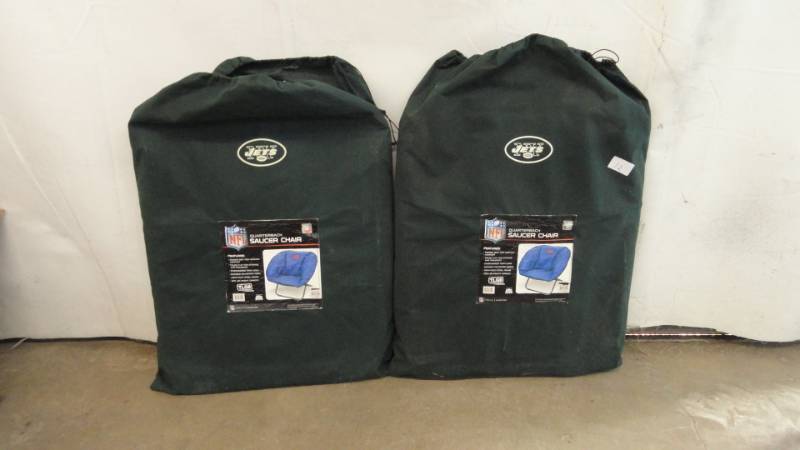 lot 12 image: New York Jets Quarterback Saucer Chairs