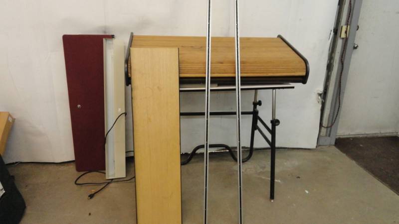 lot 21 image: Wall Mount Roll Top Desk