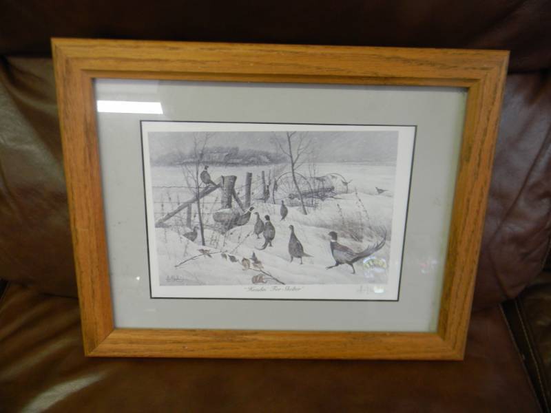 lot 13 image:  Headin For Shelter  by Les C. Kouba approx 14x11 - SEE PICTURES