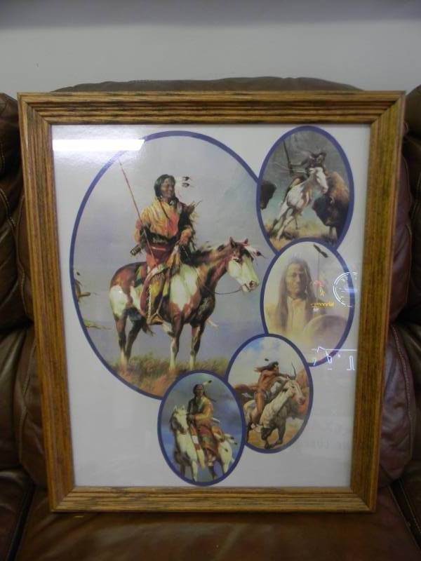 lot 27 image: COOL Vintage American Indian Piece approx 18x23 - SEE PICTURES