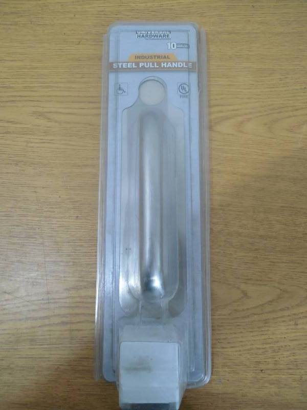 lot 19 image: Universal Hardware Commercial Stainless Steel Pull Plate with Cylinder Hole