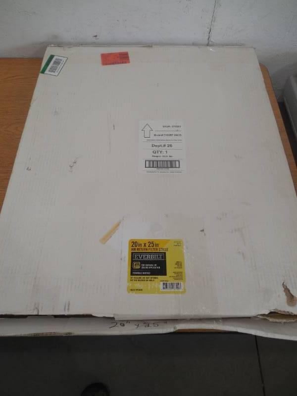 lot 44 image: Everbilt 20 in. x 25 in. White Return Air Filter Grille