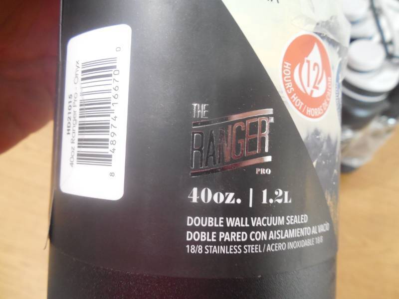 lot 83 image: (3) New- Ranger Pro 40 oz. Onyx Vacuum Insulated Stainless Steel Bottle