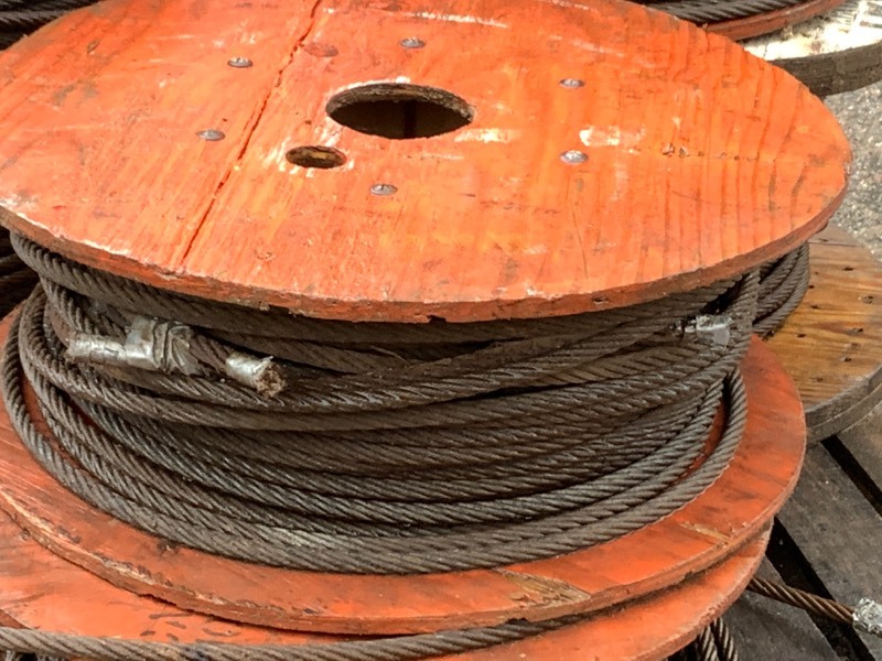 lot 25 image: Pallet Lot Of Partial Spools Of Steel Cable