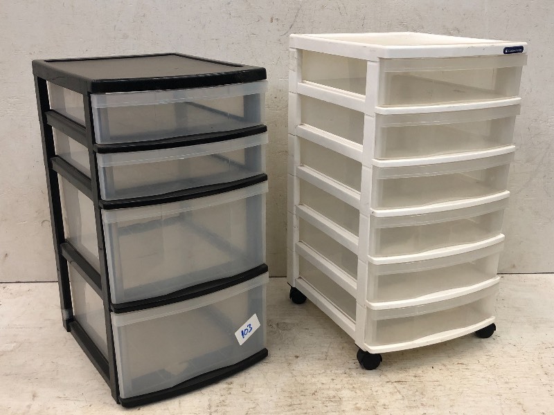 lot 103 image: (2) Rolling Storage Cabinets  Drawers
