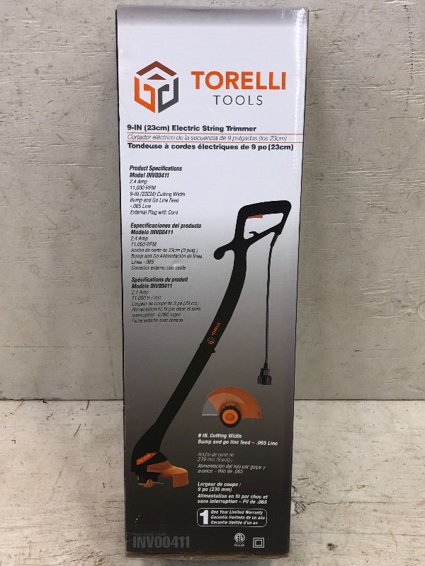 lot 105 image: Unused Torelli-Tools 9 Electric String Trimmer