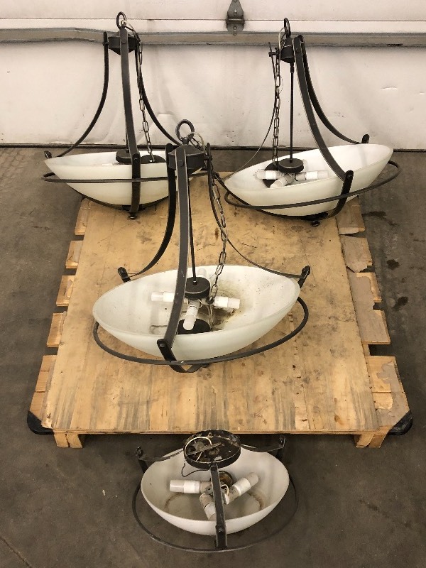 lot 88 image: Lot Of (4) Glass Globe Hanging Lights