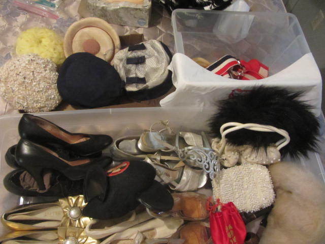 lot 60 image: Dress Up Shoes, Hats, Purses