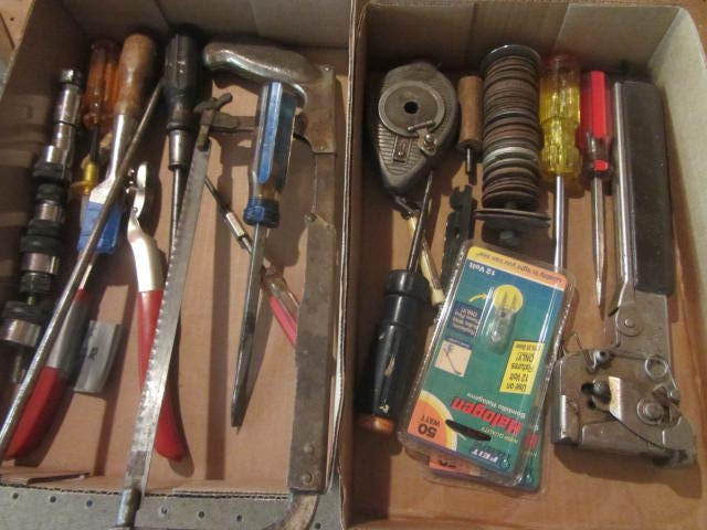 lot 119 image: Chalk Line, Saw, Stapler