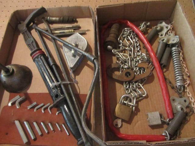 lot 127 image: Antique Nail Puller, Locks
