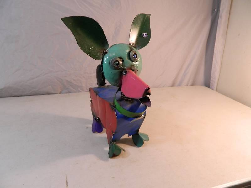 lot 36 image: New Handmade Recycled Metal Chihuahua Garden Art
