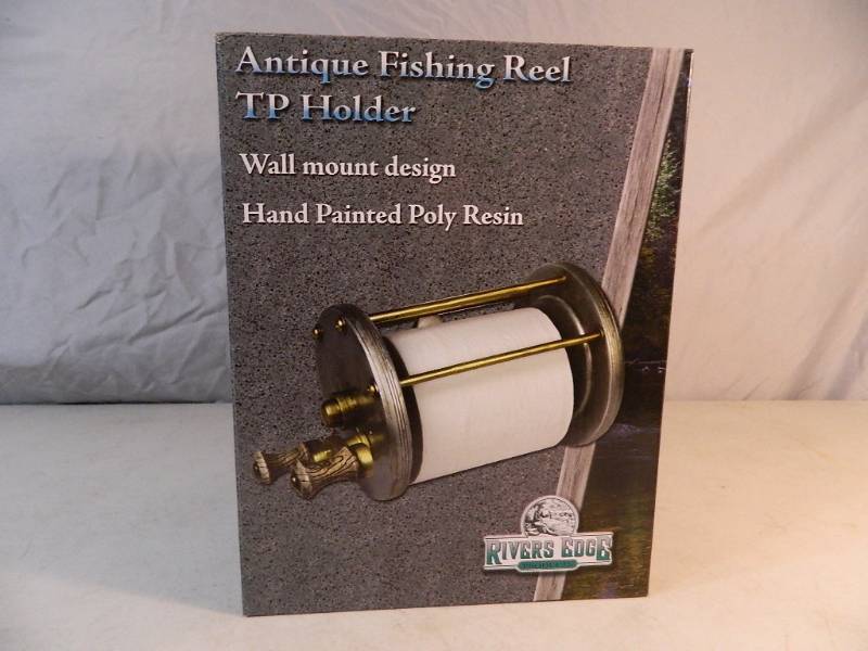 lot 59 image: New Antique Fishing Reel Toilet Paper Holder