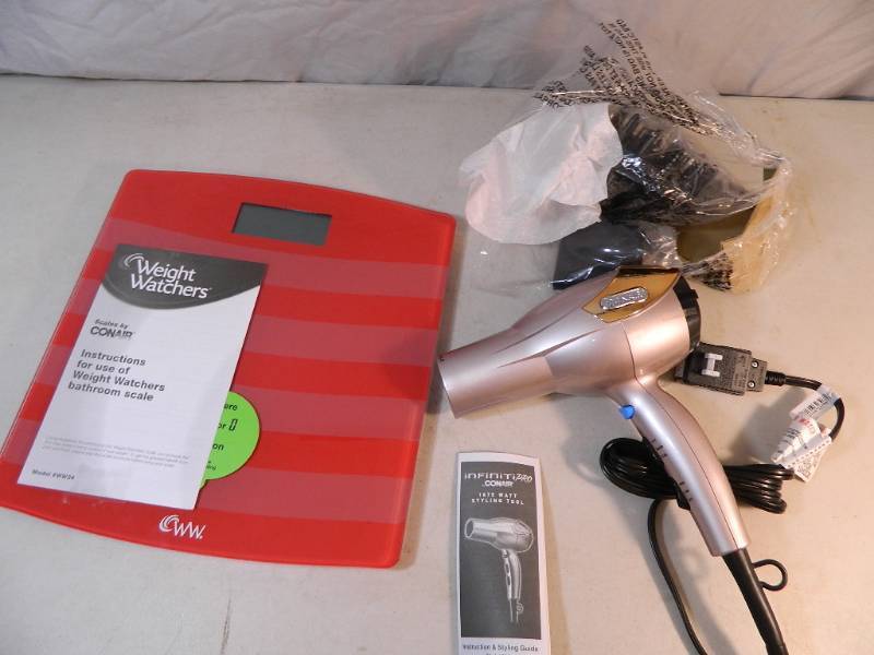 lot 81 image: New Conair Scale and Hair Dryer