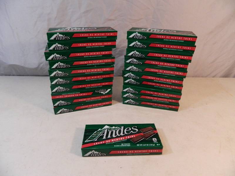 lot 105 image: 21 New Boxes of Andes Mints