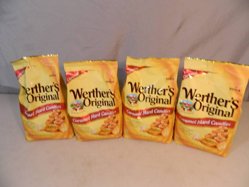 lot 194 image: 4 New Large Bags of Werthers Caramel Hard Candies