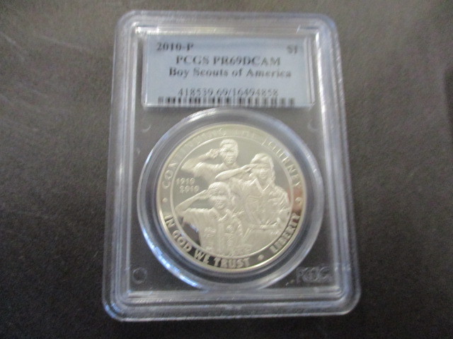 PCGS Certified 2010-P (Philadelphia Mint) PR69 Deep Cameo 100th Anniversary of the Boy Scouts of America Commemorative 1oz Silver Coin